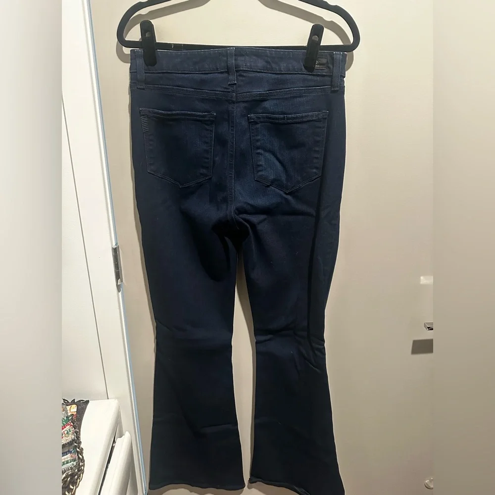 PAIGE Dark Wash High Rise Bell Canyon Flare Jeans - Picture 4 of 5